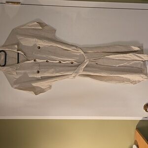 🌟 Gorgeous unique belted shirt dress in linen color US 6 Euro 38